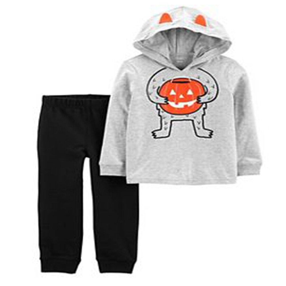 2T Toddler Boy Carter's 2 Piece Halloween Hooded Shirt & Pants Set